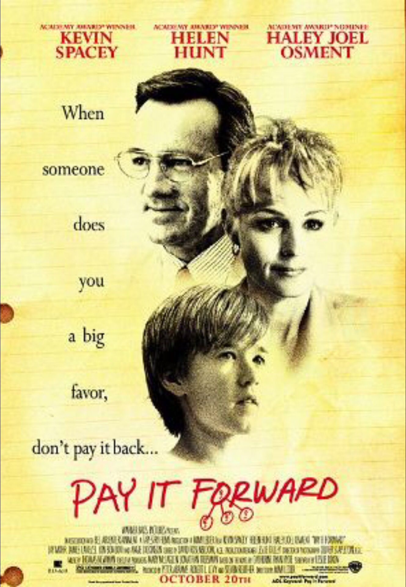 movie review of pay it forward